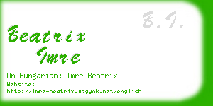 beatrix imre business card
